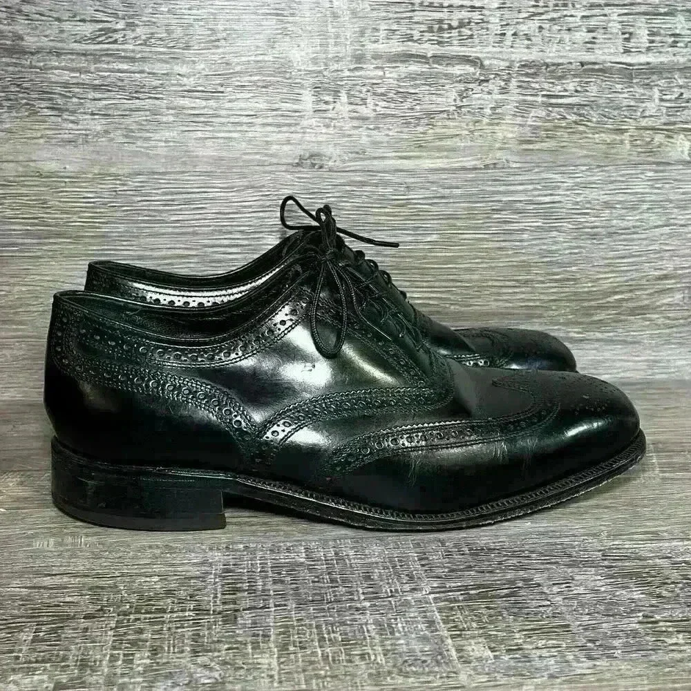 Florsheim Black Leather Cap Toe Oxford Dress Shoe Mens 8 1/2